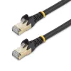 StarTech.com 0,50m CAT6a Ethernet kabelis - 10 Gigabit ekranēts, bez aizķeršanās RJ45 100W PoE ielāpu vads - 10GbE STP tīkla kabelis ar sprieguma samazināšanu - melns, individuāli testēts/vadi ir UL sertificēti/TIA