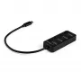 StarTech.com 4 Portu USB C centrmezgls - USB-C uz 4x USB 3.0 Type-A pieslēgvietas ar individuāliem ieslēgšanas/izslēgšanas slēdžiem - SuperSpeed 5Gbps USB 3.1/3.2 Gen 1 - USB kopnes barošana - Pārnēsājams - 25 cm pievienots kabelis