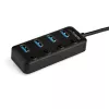 StarTech.com 4 Portu USB C centrmezgls - USB-C uz 4x USB 3.0 Type-A pieslēgvietas ar individuāliem ieslēgšanas/izslēgšanas slēdžiem - SuperSpeed 5Gbps USB 3.1/3.2 Gen 1 - USB kopnes barošana - Pārnēsājams - 25 cm pievienots kabelis