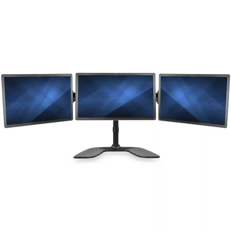 StarTech.com trīskāršo monitoru galda statīvs – regulējams, skavas stiprinājums, 24 kg, 33 cm (13 collas), 68,6 cm (27 collas), 100 x 100 mm, melns