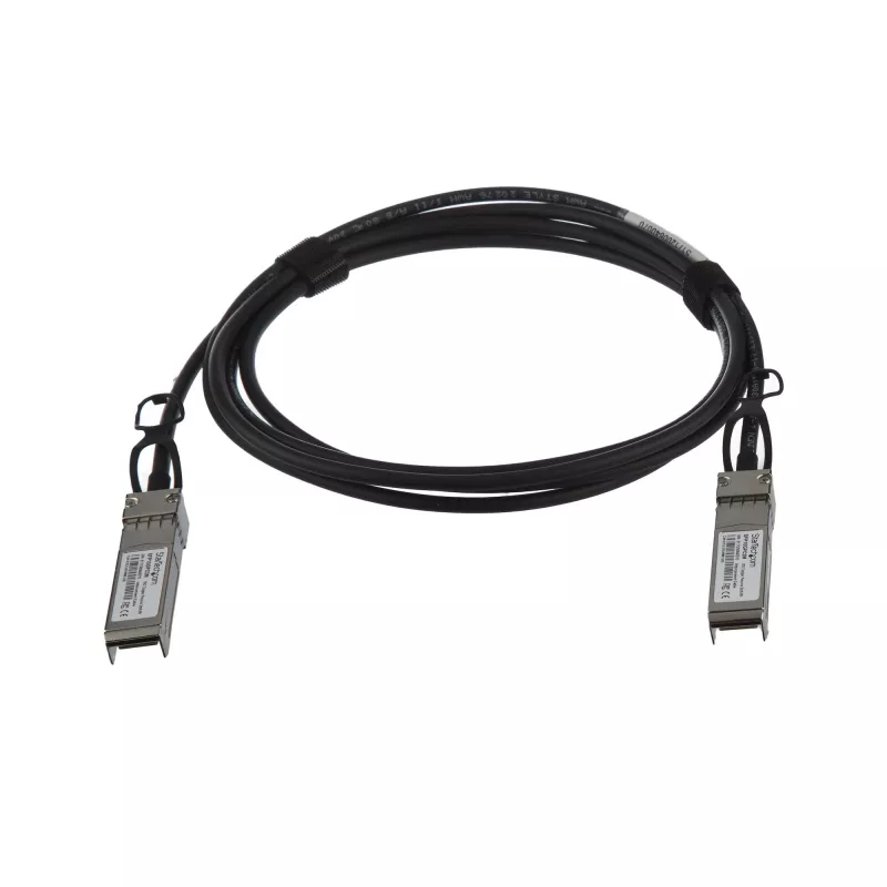 StarTech.com MSA Uncoded saderīgs 2 m 10G SFP+–SFP+ tiešā pieslēguma atzarojuma kabelis Twinax – 10 GbE SFP+ vara DAC 10 Gbps mazjaudas pasīvais raiduztvērēja modulis DAC