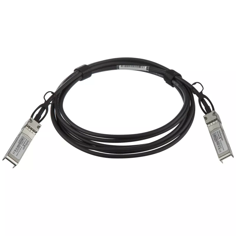 StarTech.com MSA nekodēts saderīgs 3 m 10G SFP+ uz SFP+ tiešā savienojuma nozarojuma kabelis Twinax – 10 GbE SFP+ vara DAC 10 Gb/s zemas jaudas pasīvais raiduztvērēja modulis DAC