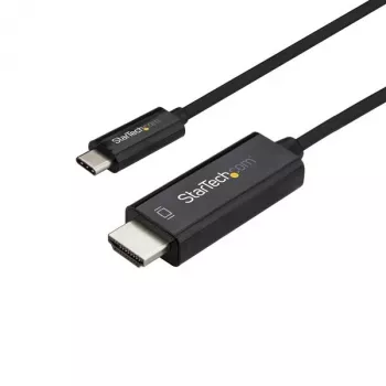 StarTech.com 6 pēdu (2 m) USB-C uz HDMI kabelis – 4K 60 Hz USB Type-C uz HDMI 2.0 video adaptera kabelis – Thunderbolt 3 saderīgs – klēpjdatora savienošanai ar HDMI monitoru/displeju – DP 1.2 Alt Mode HBR2 – melns