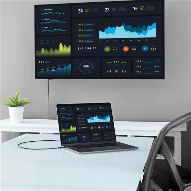 StarTech.com 6 pēdu (2 m) USB-C uz HDMI kabelis – 4K 60 Hz USB Type-C uz HDMI 2.0 video adaptera kabelis – Thunderbolt 3 saderīgs – klēpjdatora savienošanai ar HDMI monitoru/displeju – DP 1.2 Alt Mode HBR2 – melns