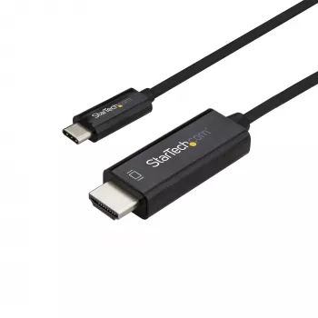 StarTech.com 3 pēdu (1 m) USB-C uz HDMI kabelis - 4K 60Hz USB Type-C uz HDMI 2.0 video adaptera kabelis - Thunderbolt 3 saderīgs - Klēpjdators uz HDMI monitoru/displeju - DP 1.2 Alt Mode HBR2 - Melns