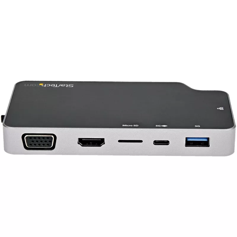 StarTech.com USB-C daudzportu adapteris – USB-C uz 4K HDMI vai VGA video ar 100 W Power Delivery caurlaidi, 2 portu 10 Gbps USB centrmezgls, microSD, GbE – USB 3.1 Gen 2 Type-C mini/ceļojumu dokstacija