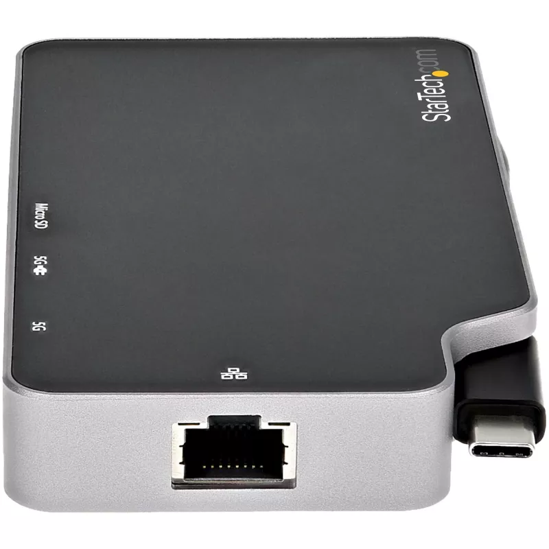 StarTech.com USB-C daudzportu adapteris – USB-C uz 4K HDMI vai VGA video ar 100 W Power Delivery caurlaidi, 2 portu 10 Gbps USB centrmezgls, microSD, GbE – USB 3.1 Gen 2 Type-C mini/ceļojumu dokstacija