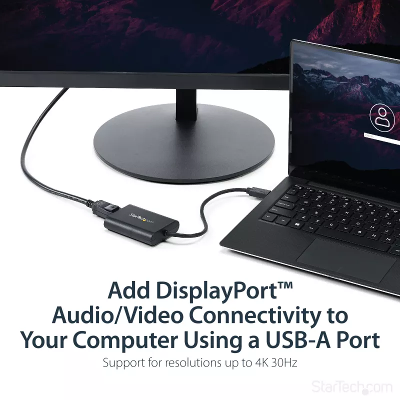 StarTech.com USB 3.0 to DisplayPort Adapter, USB DP Monitor Converter for Windows, 4K (no support for macOS/ChromeOS/Linux) - TAA