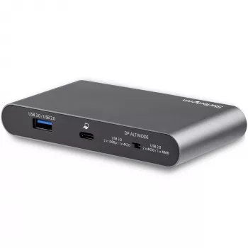 StarTech.com USB C dokstacija - 4K divu monitoru DisplayPort - mini klēpjdatora dokstacija - 100 W jaudas piegāde caurlaide - GbE, 2 portu USB-A centrmezgls - USB Type-C vairāku pieslēgvietu adapteris - 1 m kabelis