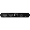 StarTech.com USB C dokstacija - 4K divu monitoru DisplayPort - mini klēpjdatora dokstacija - 100 W jaudas piegāde caurlaide - GbE, 2 portu USB-A centrmezgls - USB Type-C vairāku pieslēgvietu adapteris - 1 m kabelis