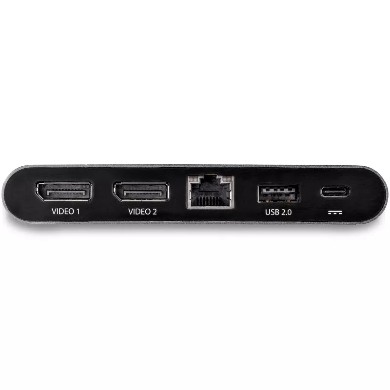StarTech.com USB C dokstacija - 4K divu monitoru DisplayPort - mini klēpjdatora dokstacija - 100 W jaudas piegāde caurlaide - GbE, 2 portu USB-A centrmezgls - USB Type-C vairāku pieslēgvietu adapteris - 1 m kabelis