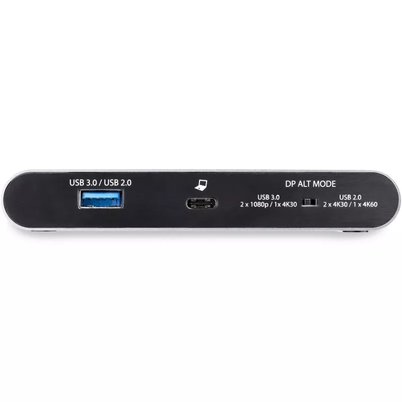 StarTech.com USB C dokstacija - 4K divu monitoru DisplayPort - mini klēpjdatora dokstacija - 100 W jaudas piegāde caurlaide - GbE, 2 portu USB-A centrmezgls - USB Type-C vairāku pieslēgvietu adapteris - 1 m kabelis