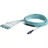 StarTech.com 10m (30 pēdas) MTP(F)/PC uz 4x LC/PC Duplex Breakout OM3 daudzmodu optiskās šķiedras kabelis, OFNP Plenum, 40G tīkli, zemi ievades zudumi - optiskās šķiedras džempera vads