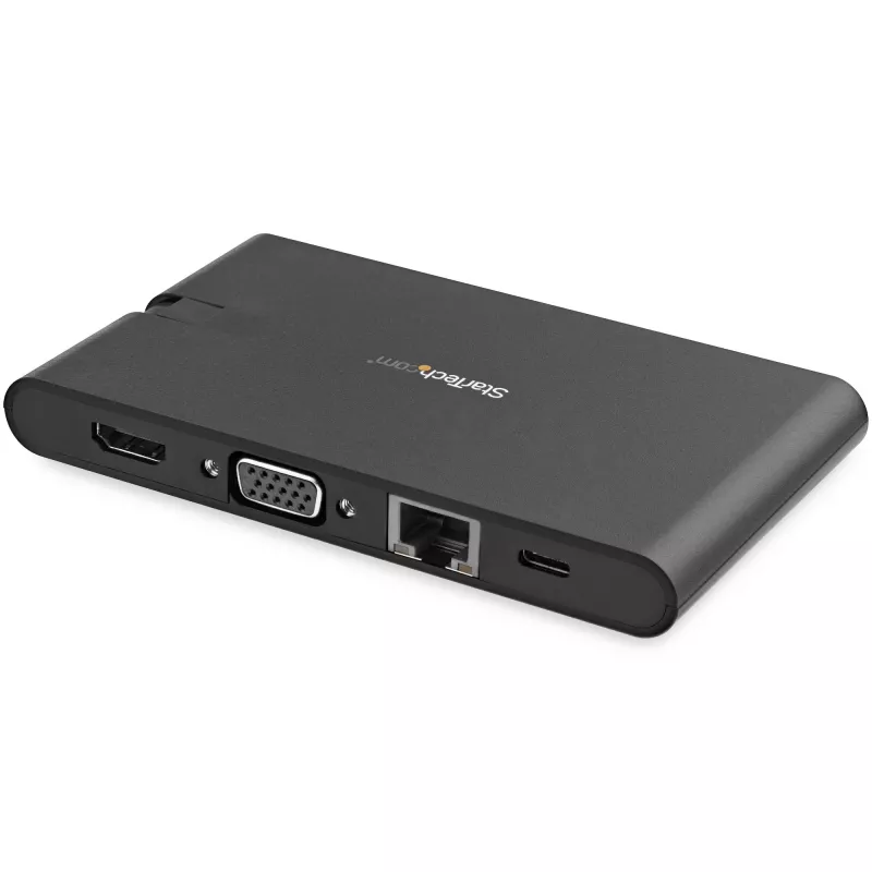 StarTech.com USB C daudzportu adapteris - USB Type-C mini dokstacija ar HDMI 4K vai VGA 1080p video - 100 W Power Delivery caurlaide, 3 portu USB 3.0 centrmezgls, GbE, SD un MicroSD - portatīvā klēpjdatora ceļojumu dokstacija