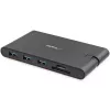 StarTech.com USB C daudzportu adapteris - USB Type-C mini dokstacija ar HDMI 4K vai VGA 1080p video - 100 W Power Delivery caurlaide, 3 portu USB 3.0 centrmezgls, GbE, SD un MicroSD - portatīvā klēpjdatora ceļojumu dokstacija