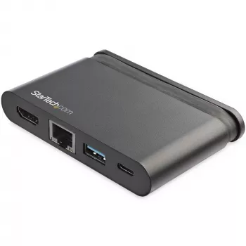 StarTech.com USB C daudzportu adapteris - pārnēsājama USB-C dokstacija ar 4K HDMI - 100 W PD 3.0 caurlaides funkcija, 1x USB-A, 1x USB-C, GbE - Thunderbolt 3 un USB Type-C klēpjdatora ceļojumu dokstacija - Mac un Windows