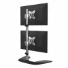 StarTech.com vertikāls dubultā monitora statīvs – ergonomisks galda statīvs diviem monitoriem, kas novietoti viens virs otra, līdz 27 collu VESA stiprinājuma displejiem – brīvi stāvošs universāls monitora stiprinājums – regulējams augstumā – sudrabains