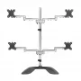 StarTech.com galda četru monitoru statīvs – ergonomisks VESA 4 monitoru rokturis (2x2) līdz 32 collām – brīvi stāvošs, universāls staba stiprinājums – regulējams augstums/sasvēršana/pagriešana/rotācija – sudrabains