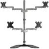 StarTech.com galda četru monitoru statīvs – ergonomisks VESA 4 monitoru rokturis (2x2) līdz 32 collām – brīvi stāvošs, universāls staba stiprinājums – regulējams augstums/sasvēršana/pagriešana/rotācija – sudrabains