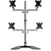 StarTech.com galda četru monitoru statīvs – ergonomisks VESA 4 monitoru rokturis (2x2) līdz 32 collām – brīvi stāvošs, universāls staba stiprinājums – regulējams augstums/sasvēršana/pagriešana/rotācija – sudrabains