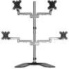 StarTech.com galda četru monitoru statīvs – ergonomisks VESA 4 monitoru rokturis (2x2) līdz 32 collām – brīvi stāvošs, universāls staba stiprinājums – regulējams augstums/sasvēršana/pagriešana/rotācija – sudrabains