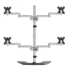 StarTech.com galda četru monitoru statīvs – ergonomisks VESA 4 monitoru rokturis (2x2) līdz 32 collām – brīvi stāvošs, universāls staba stiprinājums – regulējams augstums/sasvēršana/pagriešana/rotācija – sudrabains