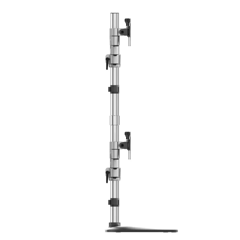 StarTech.com galda četru monitoru statīvs – ergonomisks VESA 4 monitoru rokturis (2x2) līdz 32 collām – brīvi stāvošs, universāls staba stiprinājums – regulējams augstums/sasvēršana/pagriešana/rotācija – sudrabains