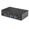 StarTech.com 2 portu DisplayPort KVM slēdzis - 4K 60Hz - viens displejs - dubultportu UHD DP 1.2 USB KVM slēdzis ar integrētu USB 3.0 centrmezglu un audio - Dell HP Apple Lenovo - TAA atbilstīgs