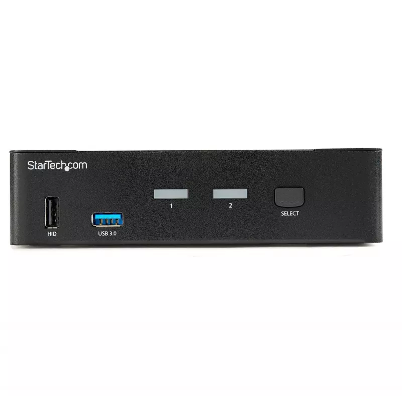 StarTech.com 2 portu DisplayPort KVM slēdzis - 4K 60Hz - viens displejs - dubultportu UHD DP 1.2 USB KVM slēdzis ar integrētu USB 3.0 centrmezglu un audio - Dell HP Apple Lenovo - TAA atbilstīgs