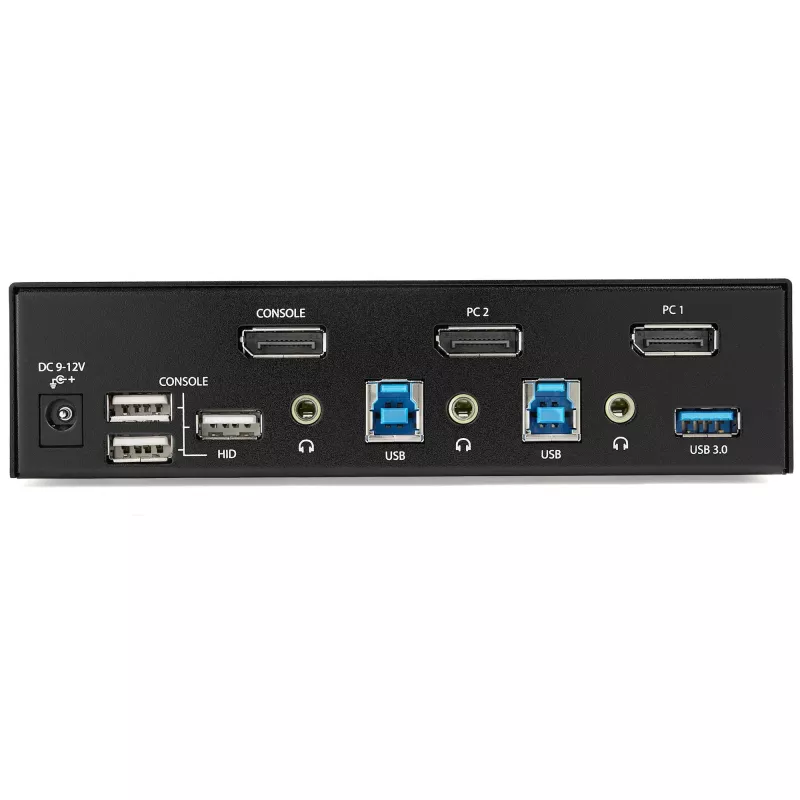 StarTech.com 2 portu DisplayPort KVM slēdzis - 4K 60Hz - viens displejs - dubultportu UHD DP 1.2 USB KVM slēdzis ar integrētu USB 3.0 centrmezglu un audio - Dell HP Apple Lenovo - TAA atbilstīgs