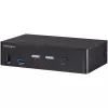 StarTech.com 2 portu DisplayPort KVM slēdzis - 4K 60Hz - viens displejs - dubultportu UHD DP 1.2 USB KVM slēdzis ar integrētu USB 3.0 centrmezglu un audio - Dell HP Apple Lenovo - TAA atbilstīgs