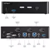 StarTech.com 2 portu DisplayPort KVM slēdzis - 4K 60Hz - viens displejs - dubultportu UHD DP 1.2 USB KVM slēdzis ar integrētu USB 3.0 centrmezglu un audio - Dell HP Apple Lenovo - TAA atbilstīgs