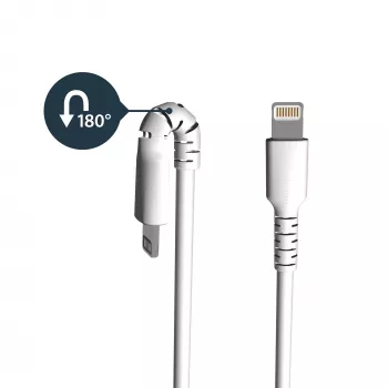 StarTech.com 2 m izturīgs balts USB-A uz Lightning kabelis - lieljaudas izturīgs aramīda šķiedras USB Type A uz Lightning lādēšanas/sinhronizācijas barošanas vads - Apple MFi sertificēts iPad/iPhone 12