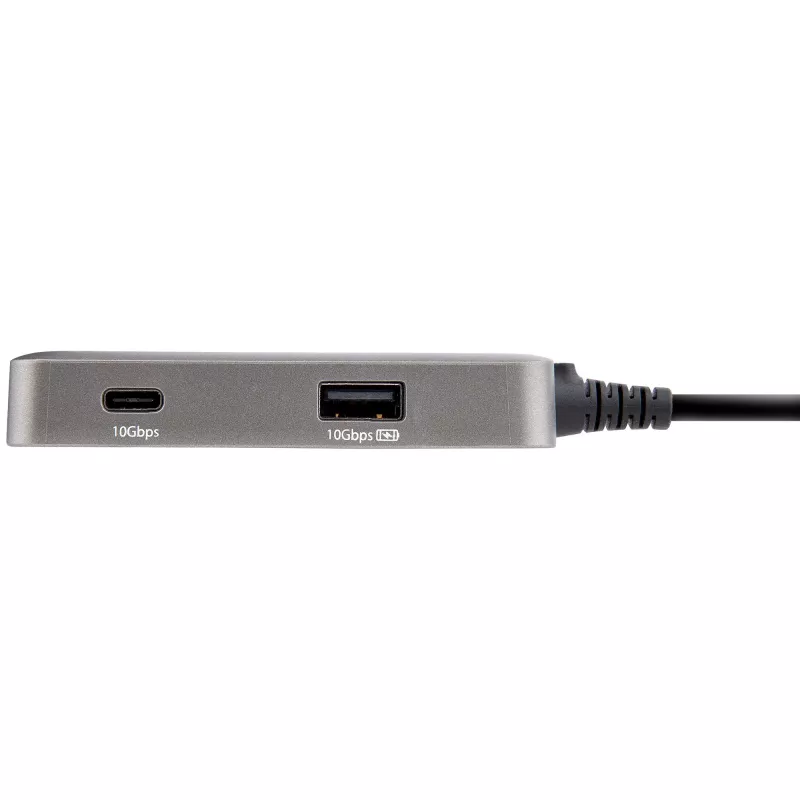 StarTech.com USB-C daudzportu adapteris - USB-C uz 4K 60Hz HDMI 2.0, 100W strāvas padeves caurlaide - 3 portu 10Gbps USB centrmezgls - pārnēsājama USB Type-C mini dokstacija - 10 inch (25cm) kabelis