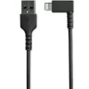 StarTech.com 0,9 m (3 pēdas) izturīgs USB A–Lightning kabelis, melns, 90° leņķa, pastiprināts, raupjš, aramidšķiedras USB Type A–Lightning uzlādes/sinhronizācijas vads – Apple MFi sertificēts – iPhone