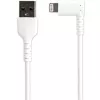 StarTech.com 3 pēdu (1 m) izturīgs USB A uz Lightning kabelis - balts 90° leņķveida lieljaudas izturīgs aramīda šķiedras USB Type A uz Lightning uzlādes/sinhronizācijas vads - Apple MFi sertificēts - iPhone