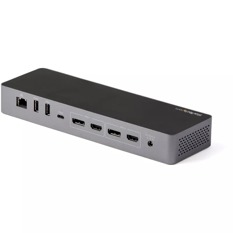 StarTech.com USB C dokstacija Macbook Pro/Air-M1/M2/M3/M4, Thunderbolt saderīga, HDMI/DisplayPort, dubultā 4K 60Hz/viena 8K, USB Type-C klēpjdatora dokstacija, 96W strāvas padeve, USB 10Gbps