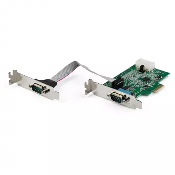 StarTech.com 2-portu PCI Express RS232 seriālais adaptera karte - PCIe RS232 seriālais resursdatora kontroliera karte - PCIe uz seriālo DB9 - 16950 UART - zema profila paplašināšanas karte - Windows un Linux