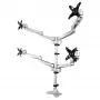StarTech.com Desk Mount Quad Monitor Arm – Premium Articulating VESA 4 Monitor Mount 2x2 līdz 30 collas – Ergonomic Height Adjustable Pole Mount - Tilt/Swivel/Rotate - C-Clamp/Grommet - Sudraba krāsā
