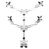 StarTech.com Desk Mount Quad Monitor Arm – Premium Articulating VESA 4 Monitor Mount 2x2 līdz 30 collas – Ergonomic Height Adjustable Pole Mount - Tilt/Swivel/Rotate - C-Clamp/Grommet - Sudraba krāsā