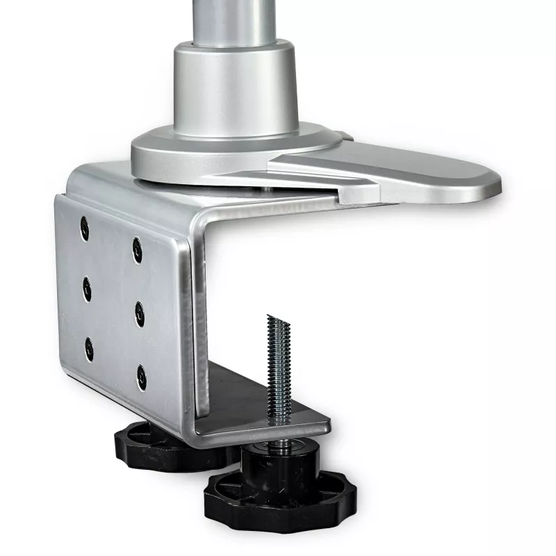 StarTech.com Desk Mount Quad Monitor Arm – Premium Articulating VESA 4 Monitor Mount 2x2 līdz 30 collas – Ergonomic Height Adjustable Pole Mount - Tilt/Swivel/Rotate - C-Clamp/Grommet - Sudraba krāsā