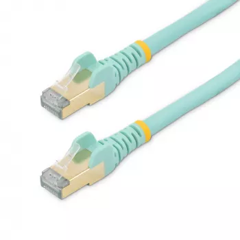 StarTech.com 5m CAT6a Ethernet kabelis - 10 Gigabit ekranēts neaizķerams RJ45 100W PoE plākstera vads - 10GbE STP tīkla kabelis ar sprieguma samazināšanu - Aqua individuāli testēts/vadi ir UL sertificēti/TIA
