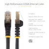 StarTech.com 7m CAT6a Ethernet kabelis - 10 Gigabit ekranēts, bezķēdēm RJ45 100 W PoE ielāpu vads - 10 GbE STP tīkla kabelis ar stiepes mazināšanu - melns, individuāli testēts / vadi ir UL sertificēti / TIA