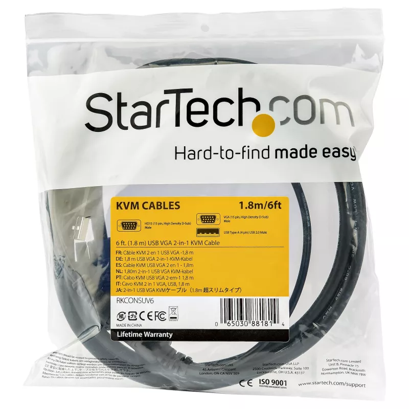 StarTech.com 15 pēdu (4,6 m) USB KVM kabelis montāžas konsolēm