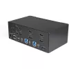StarTech.com 2 Portu Divu Monitoru HDMI KVM Slēdzis - 4K 60Hz Ultra HD HDR - Galda 4K HDMI 2.0 KVM Slēdzis ar 2 Portu USB 3.0 Centrmezglu (5Gbps) un 4x USB 2.0 HID, Audio - Karsto Taustiņu Pārslēgšana - TAA