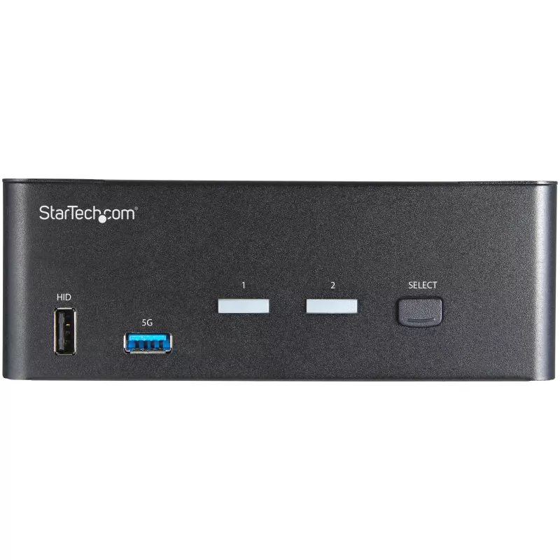 StarTech.com 2 Portu Divu Monitoru HDMI KVM Slēdzis - 4K 60Hz Ultra HD HDR - Galda 4K HDMI 2.0 KVM Slēdzis ar 2 Portu USB 3.0 Centrmezglu (5Gbps) un 4x USB 2.0 HID, Audio - Karsto Taustiņu Pārslēgšana - TAA