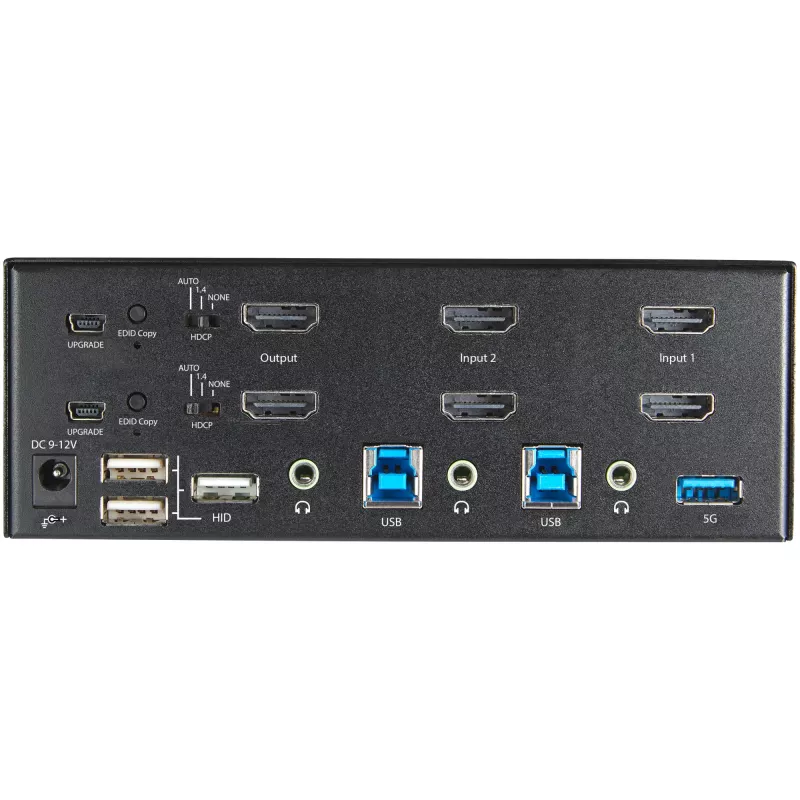 StarTech.com 2 Portu Divu Monitoru HDMI KVM Slēdzis - 4K 60Hz Ultra HD HDR - Galda 4K HDMI 2.0 KVM Slēdzis ar 2 Portu USB 3.0 Centrmezglu (5Gbps) un 4x USB 2.0 HID, Audio - Karsto Taustiņu Pārslēgšana - TAA
