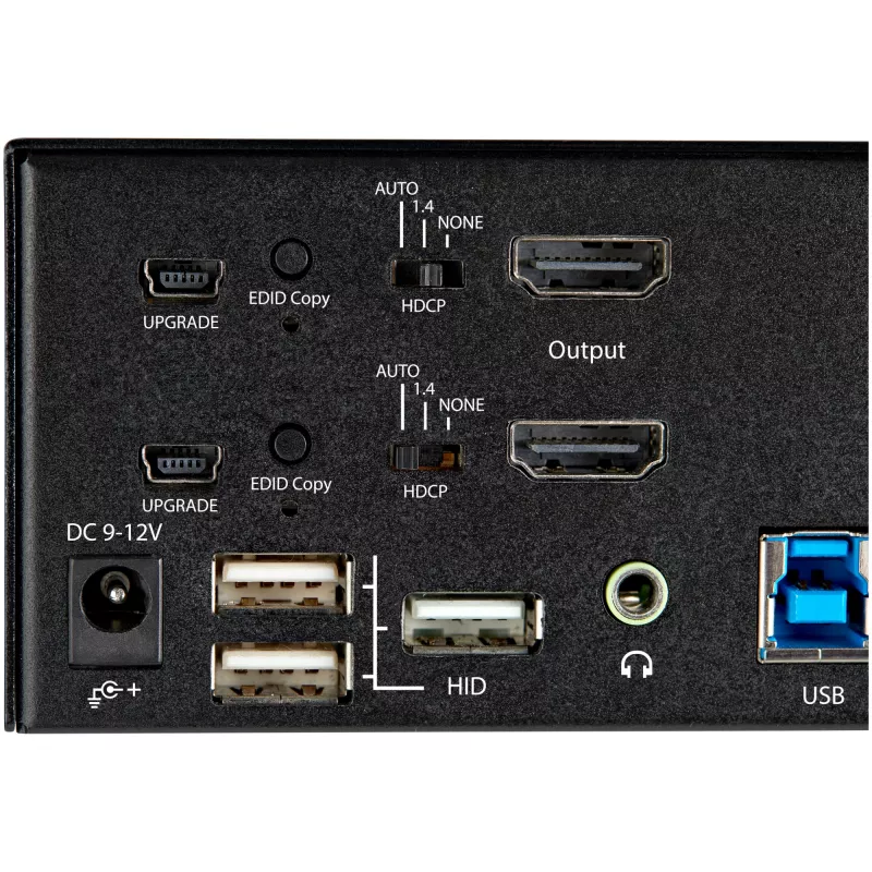 StarTech.com 2 Portu Divu Monitoru HDMI KVM Slēdzis - 4K 60Hz Ultra HD HDR - Galda 4K HDMI 2.0 KVM Slēdzis ar 2 Portu USB 3.0 Centrmezglu (5Gbps) un 4x USB 2.0 HID, Audio - Karsto Taustiņu Pārslēgšana - TAA