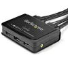 StarTech.com 2 portu HDMI KVM slēdzis - 4K 60Hz - kompakts divu portu UHD / Ultra HD USB darbvirsmas KVM slēdzis ar integrētiem 1,2m kabeļiem un audio - kopnes barots un tālvadības pārslēgšana - MacBook ThinkPad