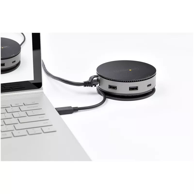 StarTech.com USB C daudzfunkciju adapteris - USB 3.1 Gen 2 10 Gbps Type-C mini dokotājs ar 4K 60 Hz HDMI/DisplayPort vai 1080p VGA - 75 W PD caurlaide, 3 portu USB centrmezgls, GbE - mobilā dokošanas stacija